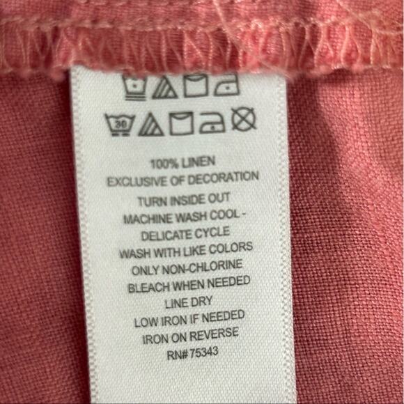 Lucky Brand Pink Linen Tiered Babydoll Mini Dress Small - Picture 10 of 12